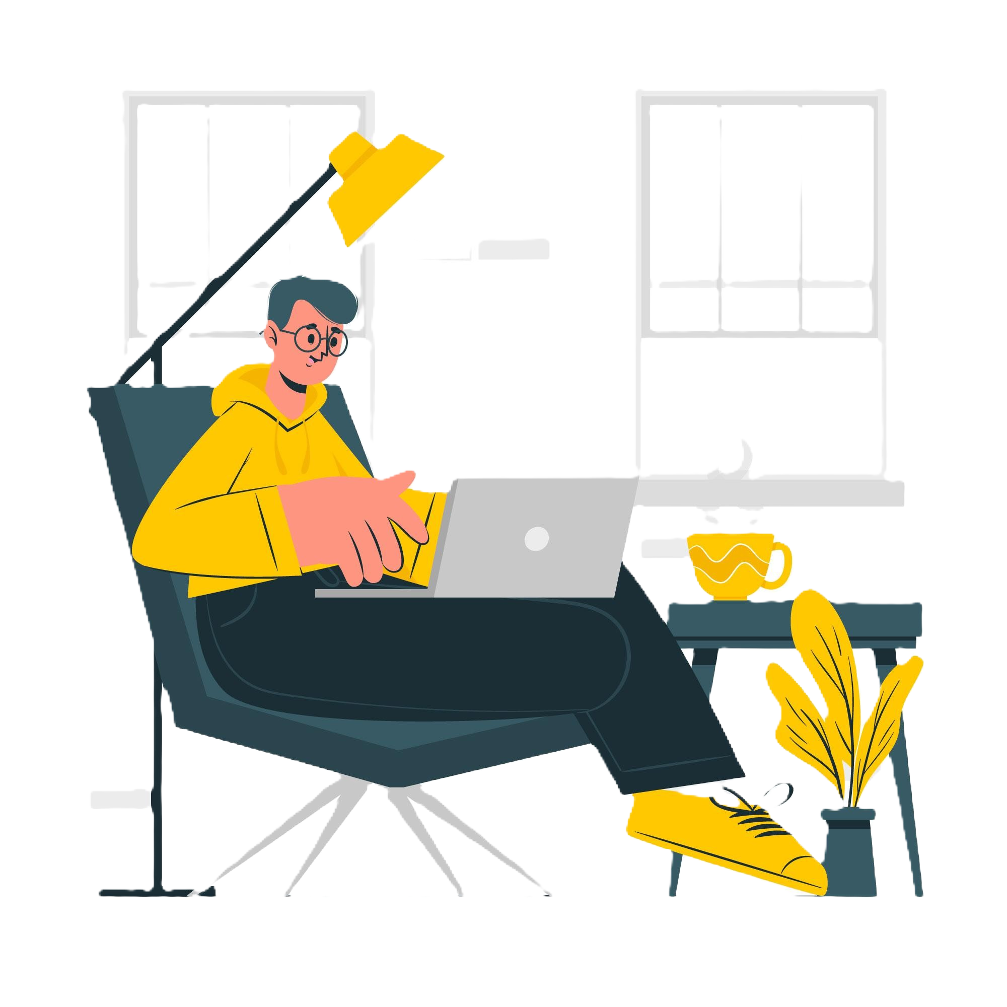 Developer working from home